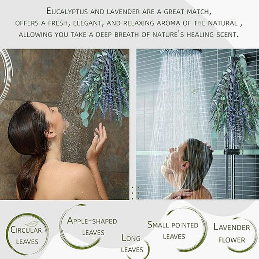 5 Kinds Eucalyptus & Lavender Stems – 17" Natural Aromatic Hanging Decor for Home & Shower