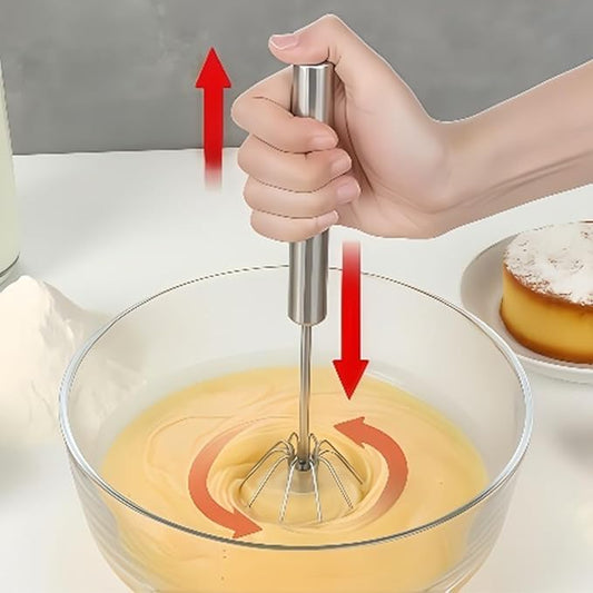 12-Inch Stainless Steel Hand Push Rotary Whisk