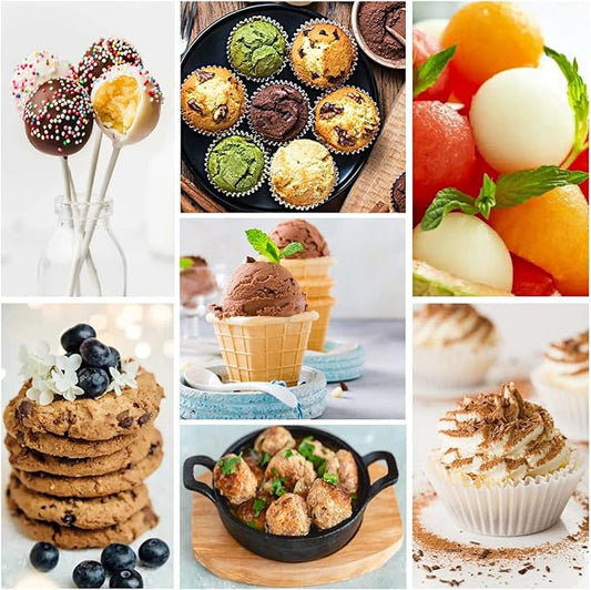 3-Piece Stainless Steel Cookie & Ice Cream Scoop Set – Trigger Release Scoopers for Baking