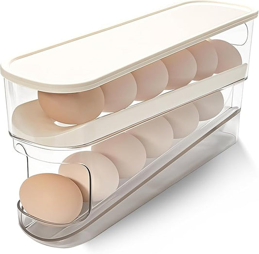 Rolling Egg Holder for Fridge – Automatic Egg Dispenser Storage Container (1 Pack)