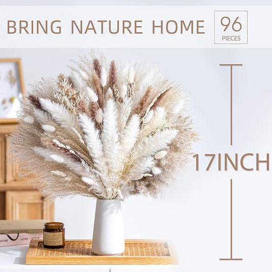 96 PCS Natural Dried Pampas Grass Bouquet