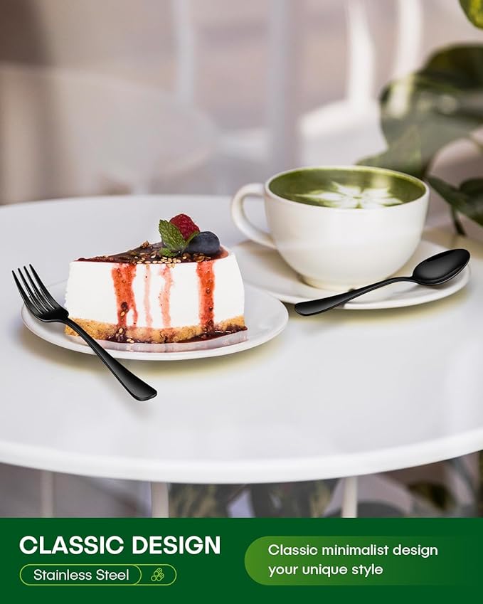 20 Piece Black Silverware Set