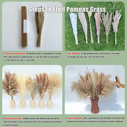 100 PCS Pampas Grass Boho Home Decor