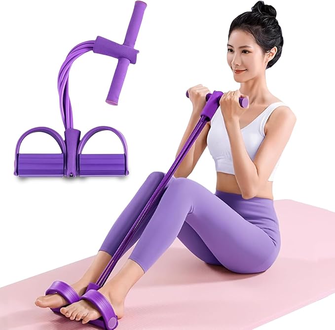 21 Fitness Resistance Bands Set – 6 Tube Pedal Ankle Puller Natural Latex Home Gym Equipment