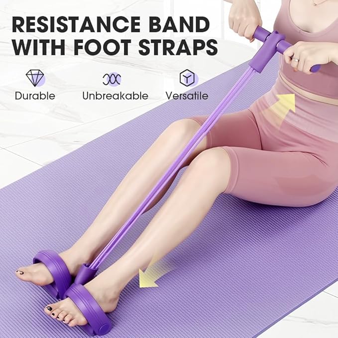 21 Fitness Resistance Bands Set – 6 Tube Pedal Ankle Puller Natural Latex Home Gym Equipment