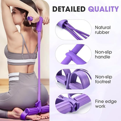 21 Fitness Resistance Bands Set – 6 Tube Pedal Ankle Puller Natural Latex Home Gym Equipment