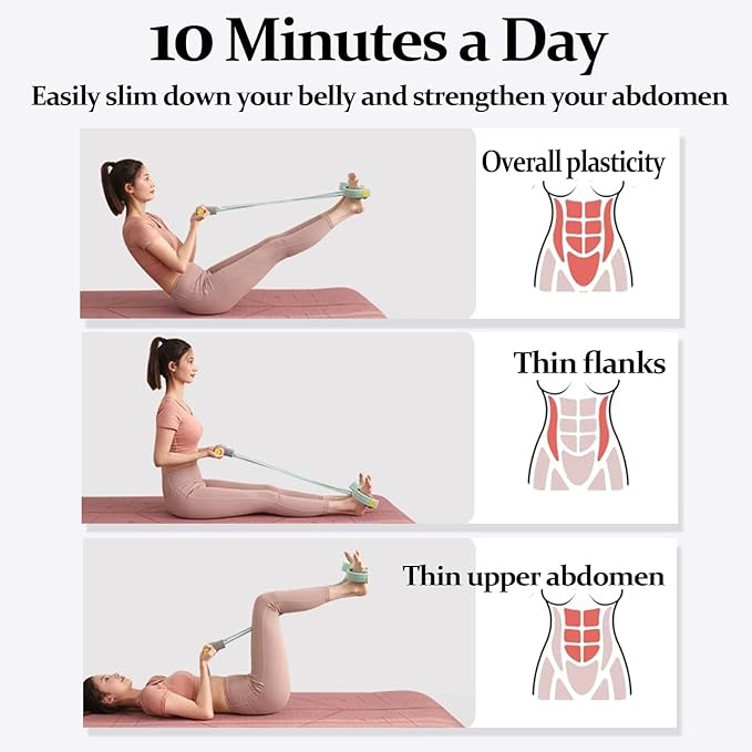 21 Fitness Resistance Bands Set – 6 Tube Pedal Ankle Puller Natural Latex Home Gym Equipment