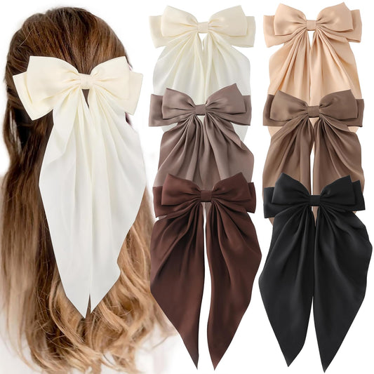 6 PCS Big Hair Bows for Women & Girls